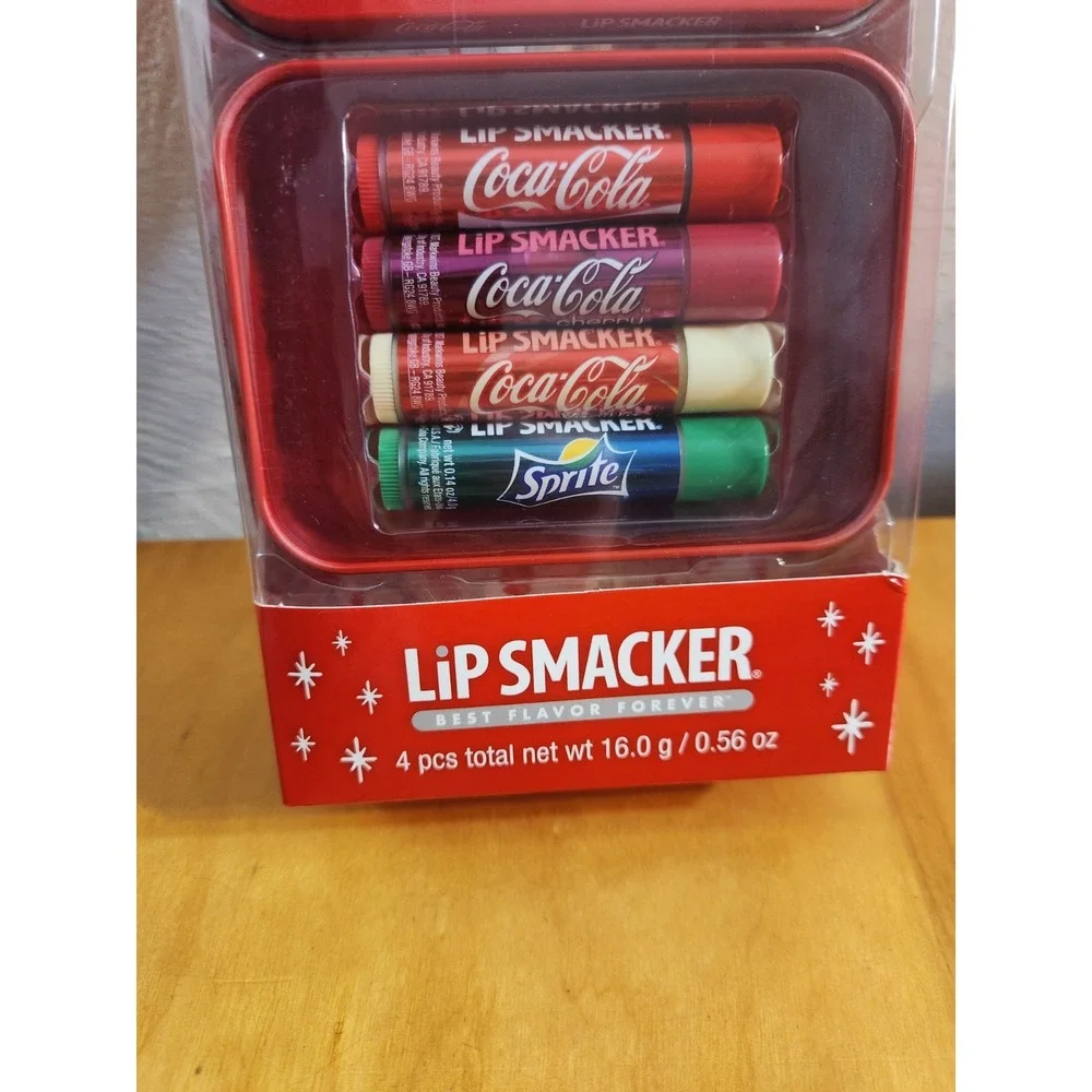 💄Coca Cola‎ Lip Smacker & Collectible Tin Card Holder Cherry Vanilla Sprite